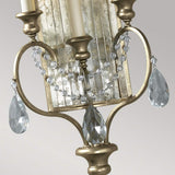 Elegant Gilded Silver Triple Arm Crystal Wall Sconce