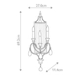 Elegant Gilded Silver Triple Arm Crystal Wall Sconce