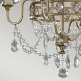 Vintage Elegance: Crystal-Embellished 4-Light Chandelier in Gilded Silver Finish
