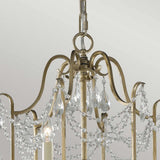 Vintage Elegance: Crystal-Embellished 6-Light Chandelier in Gilded Silver Finish