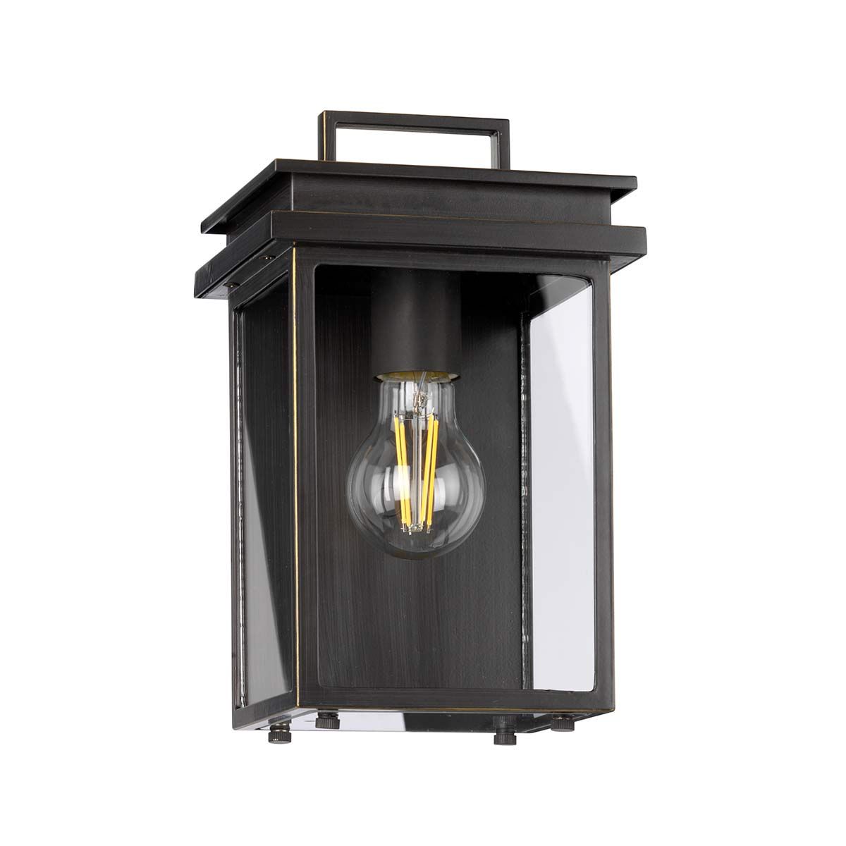 Glenview Prairie-Style Exterior Wall Lantern in Antique Bronze