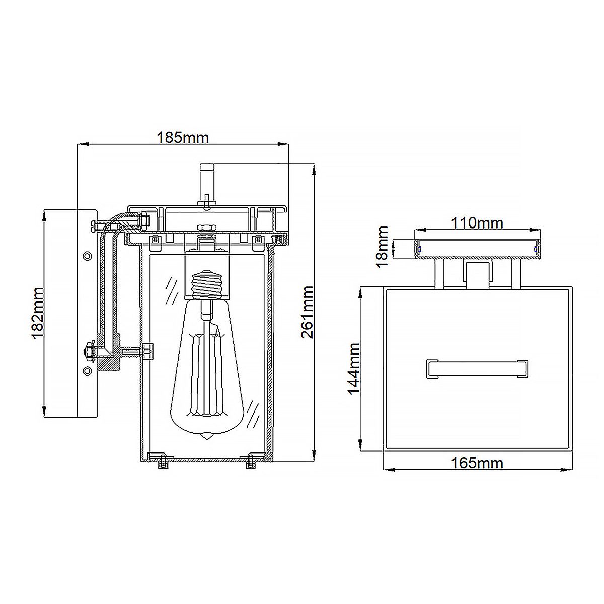 Glenview Prairie-Style Exterior Wall Lantern in Antique Bronze