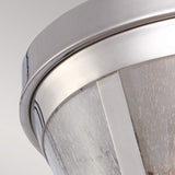 Elegant Seeded Glass and Polished Nickel Ceiling Fixture with Dual Bulb Sockets