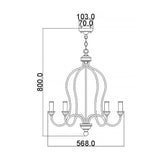 Colonial Charm Hartsville 5-Light Chandelier