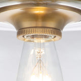 Burnished Brass Hounslow Flush Mount Light with Clear Glass Dome