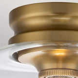 Burnished Brass Hounslow Flush Mount Light with Clear Glass Dome