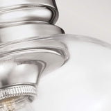 Hounslow Polished Nickel Flush Mount with Clear Glass Dome Shade