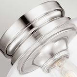 Hounslow Polished Nickel Flush Mount with Clear Glass Dome Shade