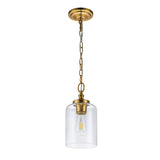 Hounslow Mini Pendant in Burnished Brass with Clear Glass Shade