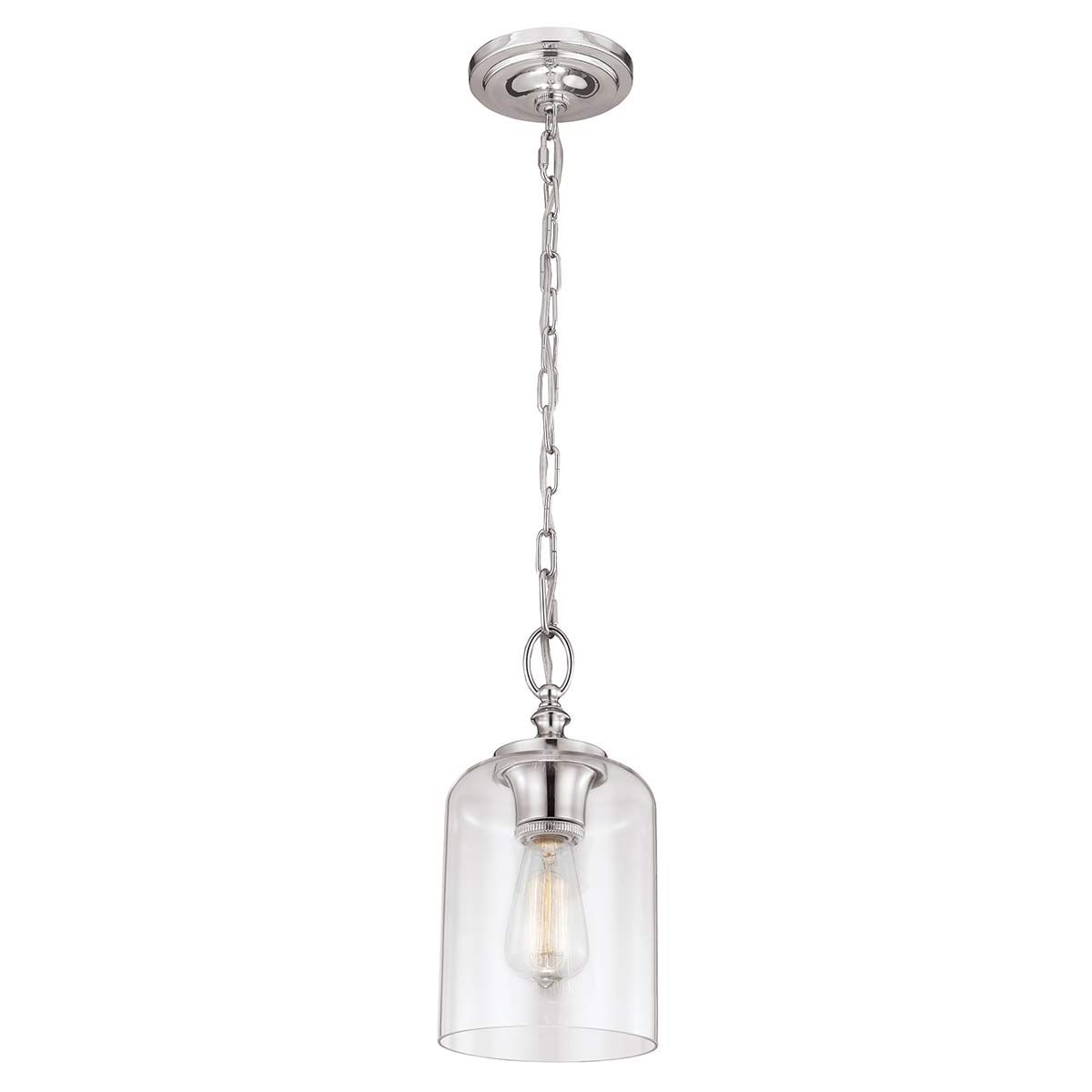 Mirrored Nickel Pendant with Inverted Dome Design