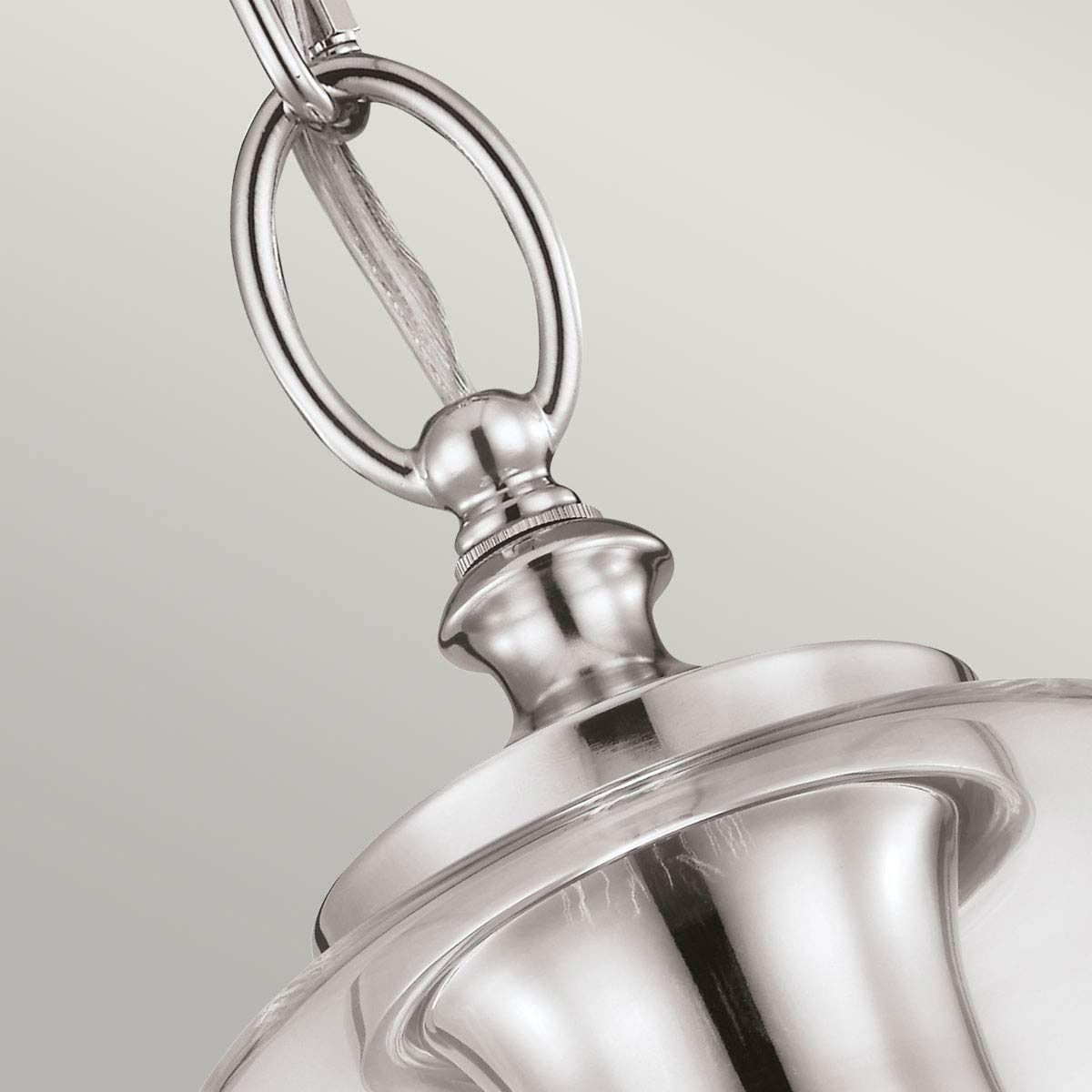 Mirrored Nickel Pendant with Inverted Dome Design