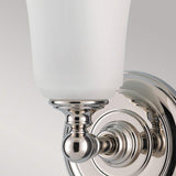 Elegant Polished Chrome Wall Sconce with Opal Etched Glass Shade