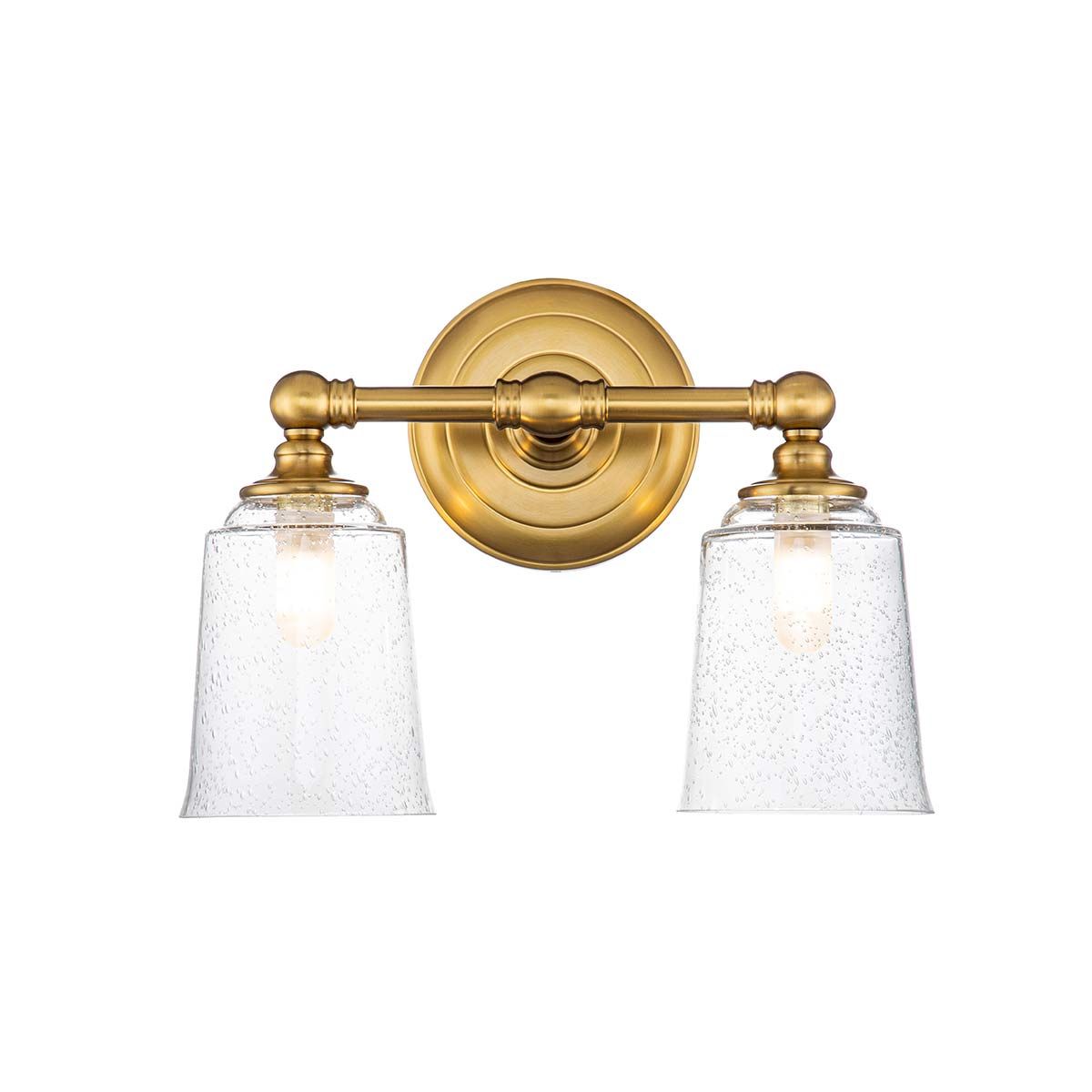 Huguenot Lake Dual LED Vanity Light in Burnished Brass
