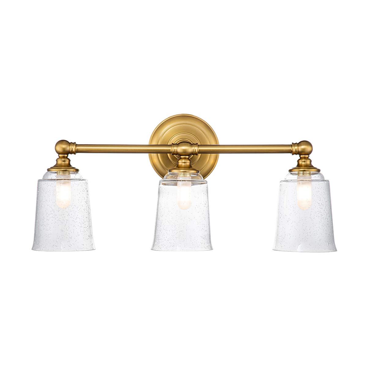 Elegant Colonial Huguenot Lake Bathroom Sconce in Burnished Brass