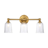 Elegant Colonial Huguenot Lake Bathroom Sconce in Burnished Brass
