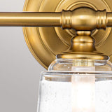 Elegant Colonial Huguenot Lake Bathroom Sconce in Burnished Brass
