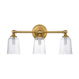 Elegant Colonial Huguenot Lake Bathroom Sconce in Burnished Brass