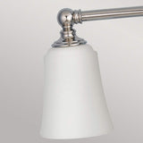Polished Chrome Bathroom Vanity Light Fixture with Triple Opal Glass Shades