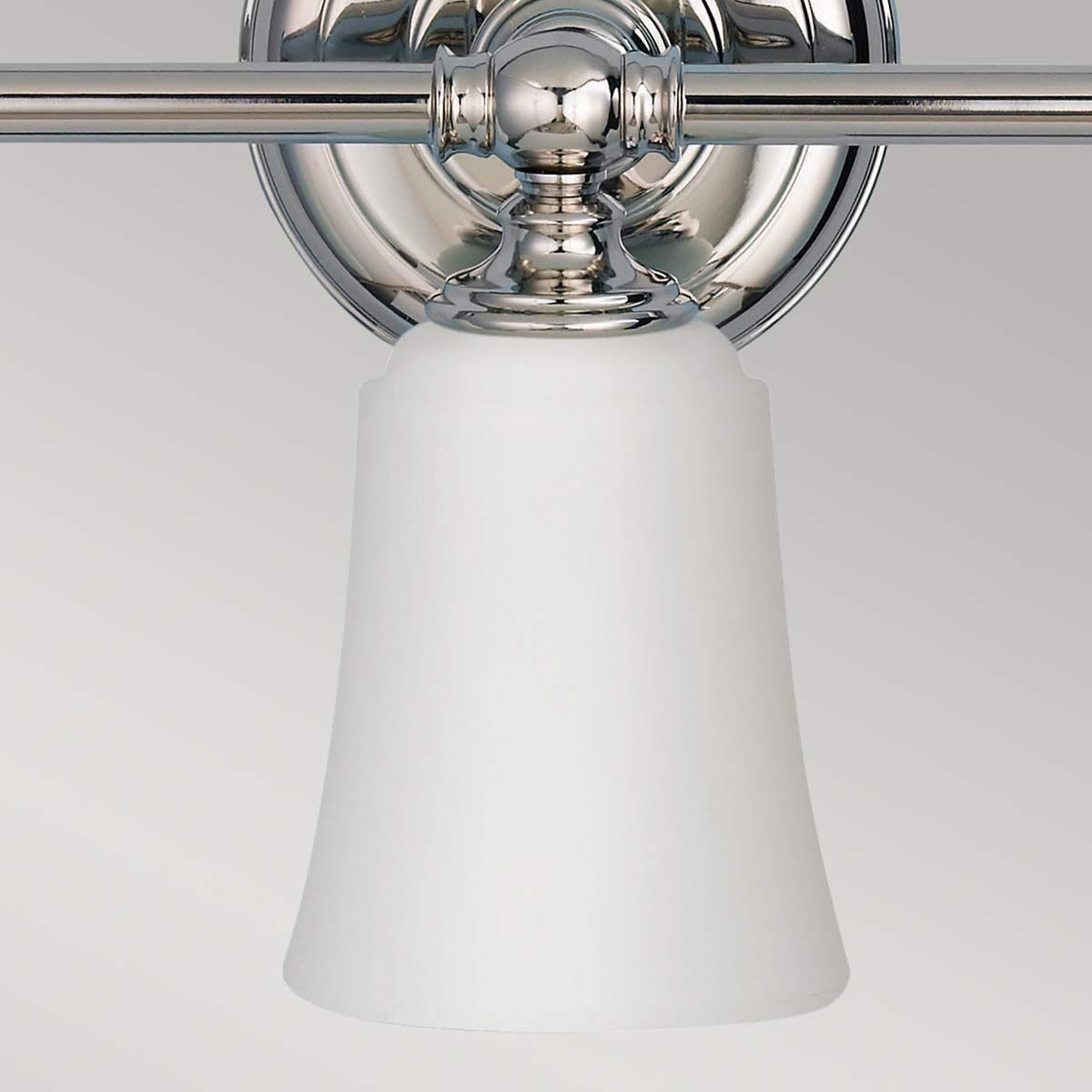 Polished Chrome Bathroom Vanity Light Fixture with Triple Opal Glass Shades