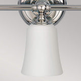Polished Chrome Bathroom Vanity Light Fixture with Triple Opal Glass Shades
