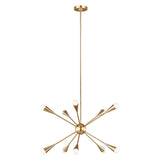 Jax Celestial Starburst 10-Light Chandelier in Burnished Brass