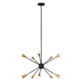 Jax Celestial Starburst 10-Light Interior Chandelier - Midnight Black