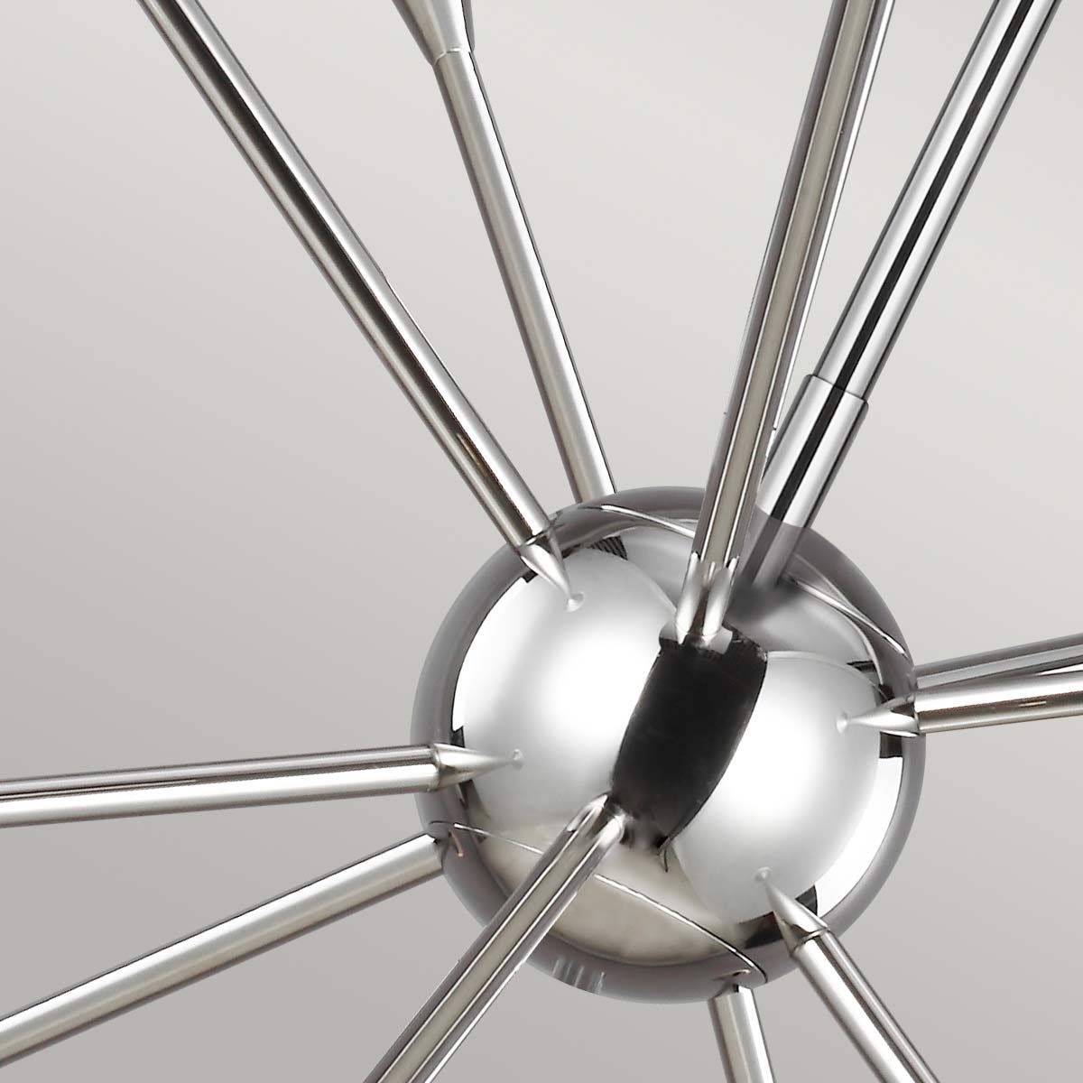 Polished Nickel Celestial Starburst 10-Light Chandelier