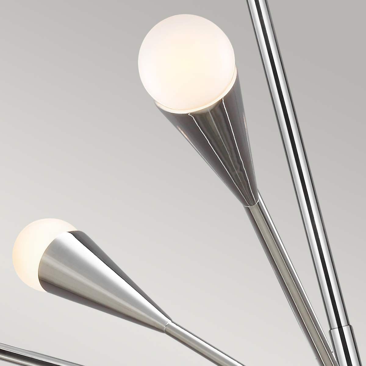 Polished Nickel Celestial Starburst 10-Light Chandelier