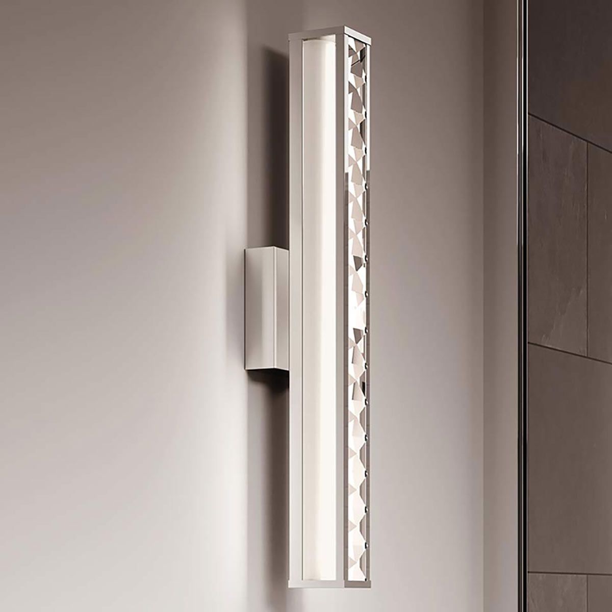 Dazzling Crystal Reflection LED Wall Light - Polished Chrome Finish