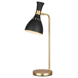 Joan Modern Hourglass Table Lamp - Midnight Black & Burnished Brass