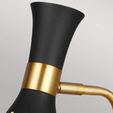 Joan Modern Hourglass Table Lamp - Midnight Black & Burnished Brass