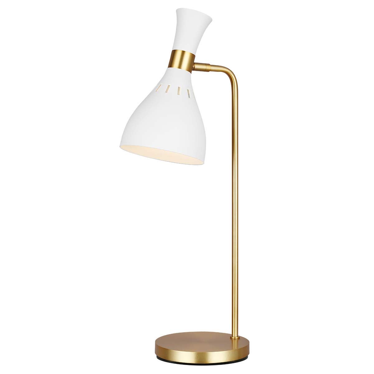 Joan Hourglass Table Lamp - Matte White & Warm Brass