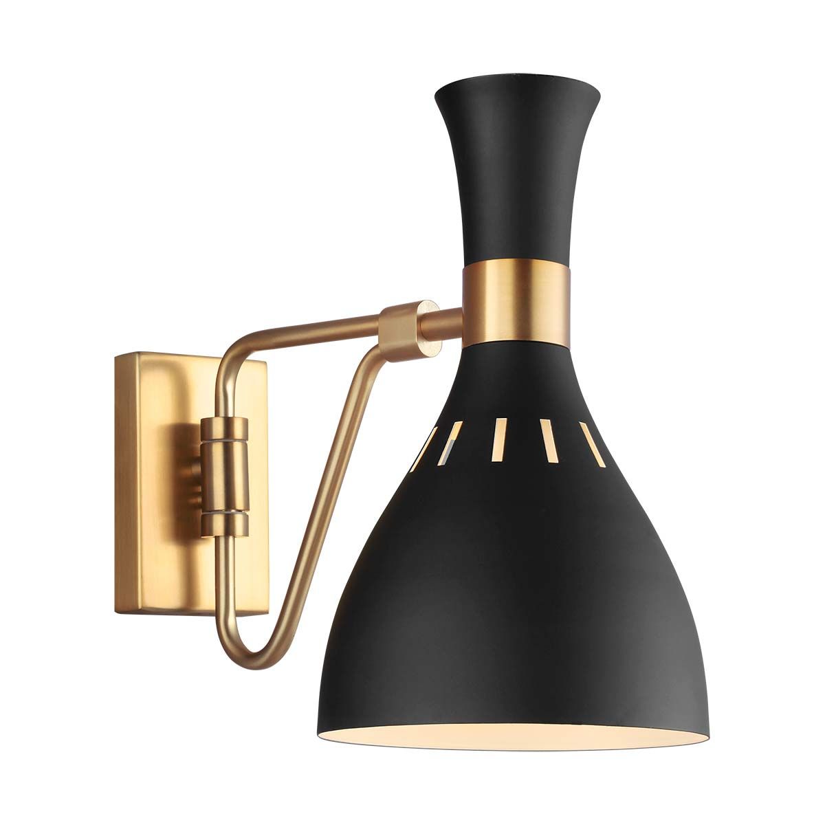 Joan 1 Light Interior Sconce - Midnight Black & Burnished Brass