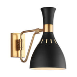 Joan 1 Light Interior Sconce - Midnight Black & Burnished Brass