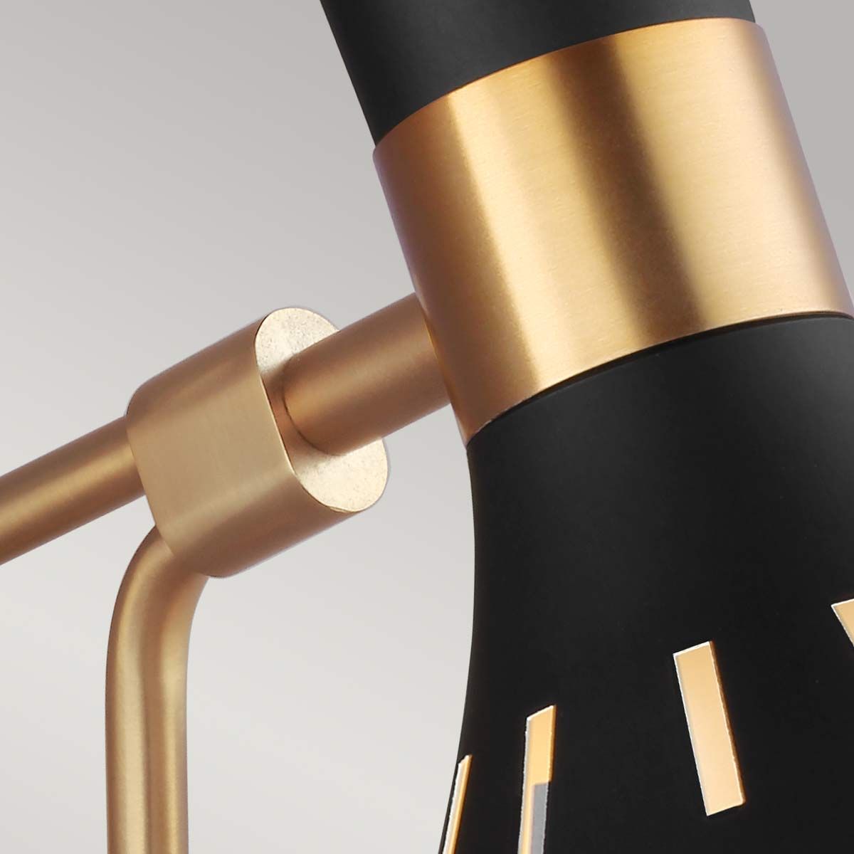 Joan 1 Light Interior Sconce - Midnight Black & Burnished Brass
