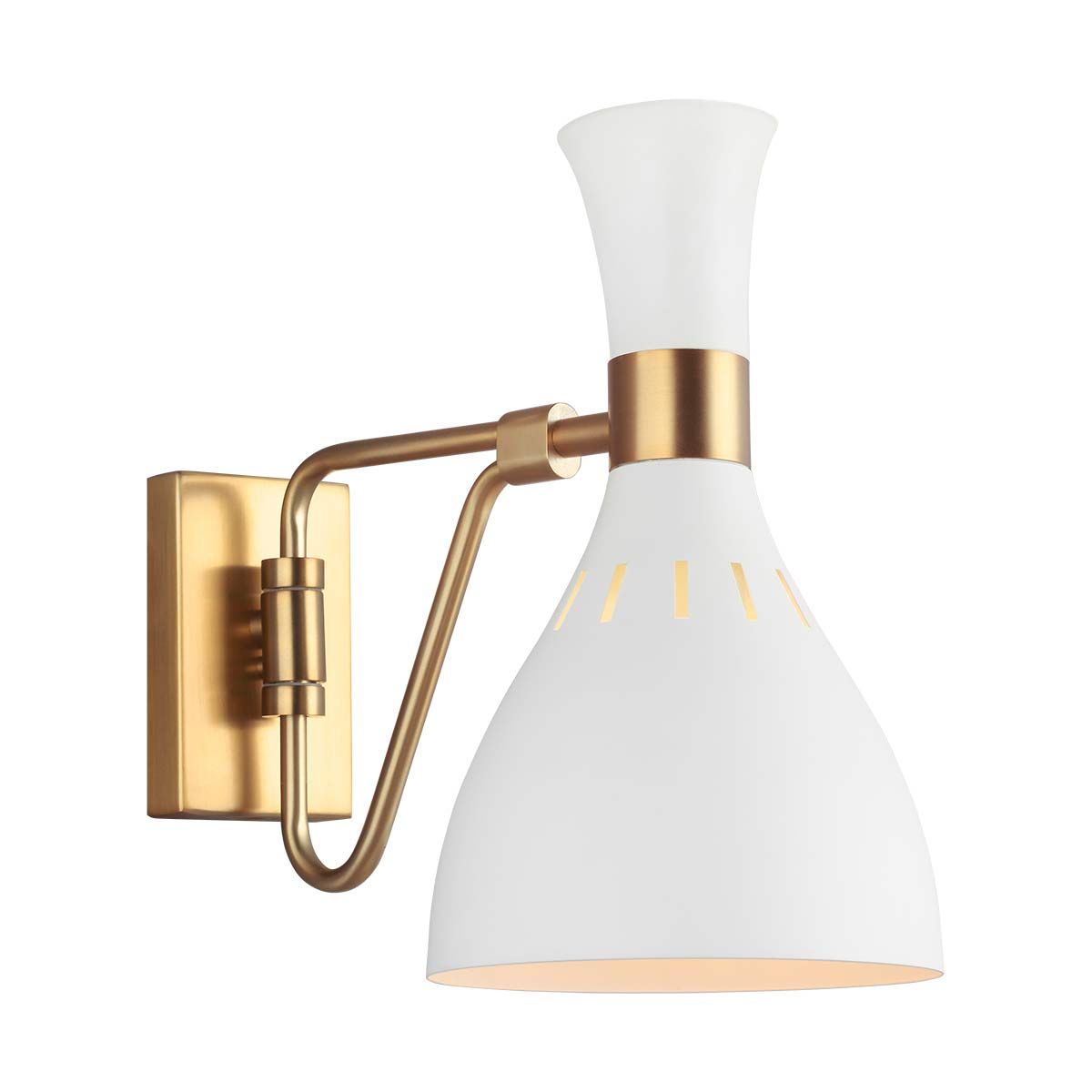 Joan Modern Wall Sconce - Elegant Matte White & Burnished Brass