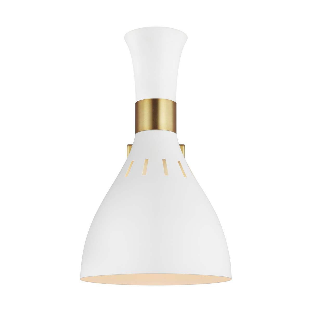 Joan Modern Wall Sconce - Elegant Matte White & Burnished Brass