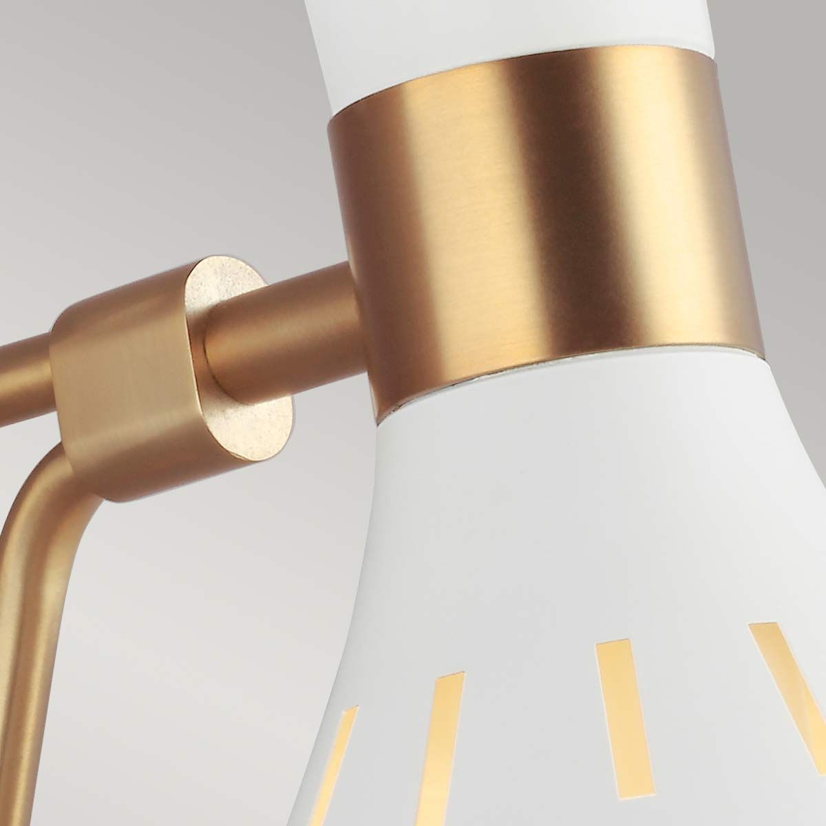 Joan Modern Wall Sconce - Elegant Matte White & Burnished Brass