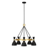 Joan 5-Light Chandelier - Sleek Black & Brass Elegance