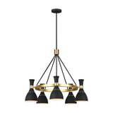 Joan 5-Light Chandelier - Sleek Black & Brass Elegance