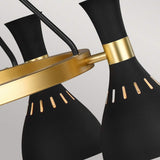 Joan 5-Light Chandelier - Sleek Black & Brass Elegance
