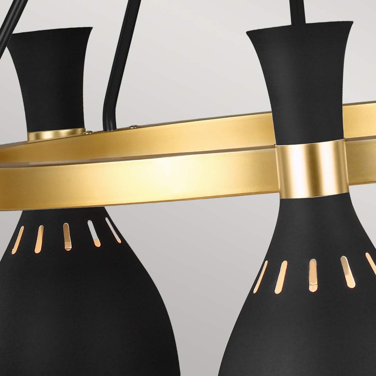 Joan 5-Light Chandelier - Sleek Black & Brass Elegance