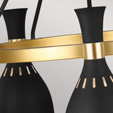Joan 5-Light Chandelier - Sleek Black & Brass Elegance