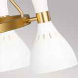 Matte White & Brass Hourglass 5-Light Chandelier