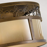 Elegant Astral Bronze Flush Ceiling Light with Amber Oak Glass