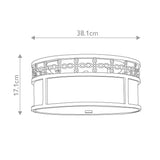 Elegant Astral Bronze Flush Ceiling Light with Amber Oak Glass