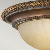 Georgian-Inspired Flush Mount Light with Ornate Scavo Glass Dome Shade