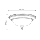 Georgian-Inspired Flush Mount Light with Ornate Scavo Glass Dome Shade