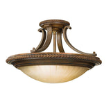Georgian-Inspired Ceiling Light with Elegant Scavo Glass Bowl Shade
