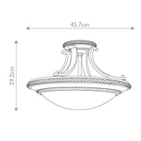 Georgian-Inspired Ceiling Light with Elegant Scavo Glass Bowl Shade